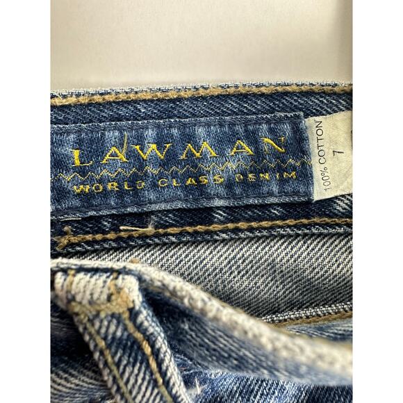 Vintage Lawman Jeans Size 7 27x32 Western Cowgirl Rodeo Button Fly Tapered Mom - Picture 13 of 15